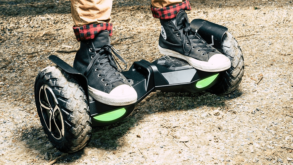 Person riding a SWAGTRON T6 Hoverboard